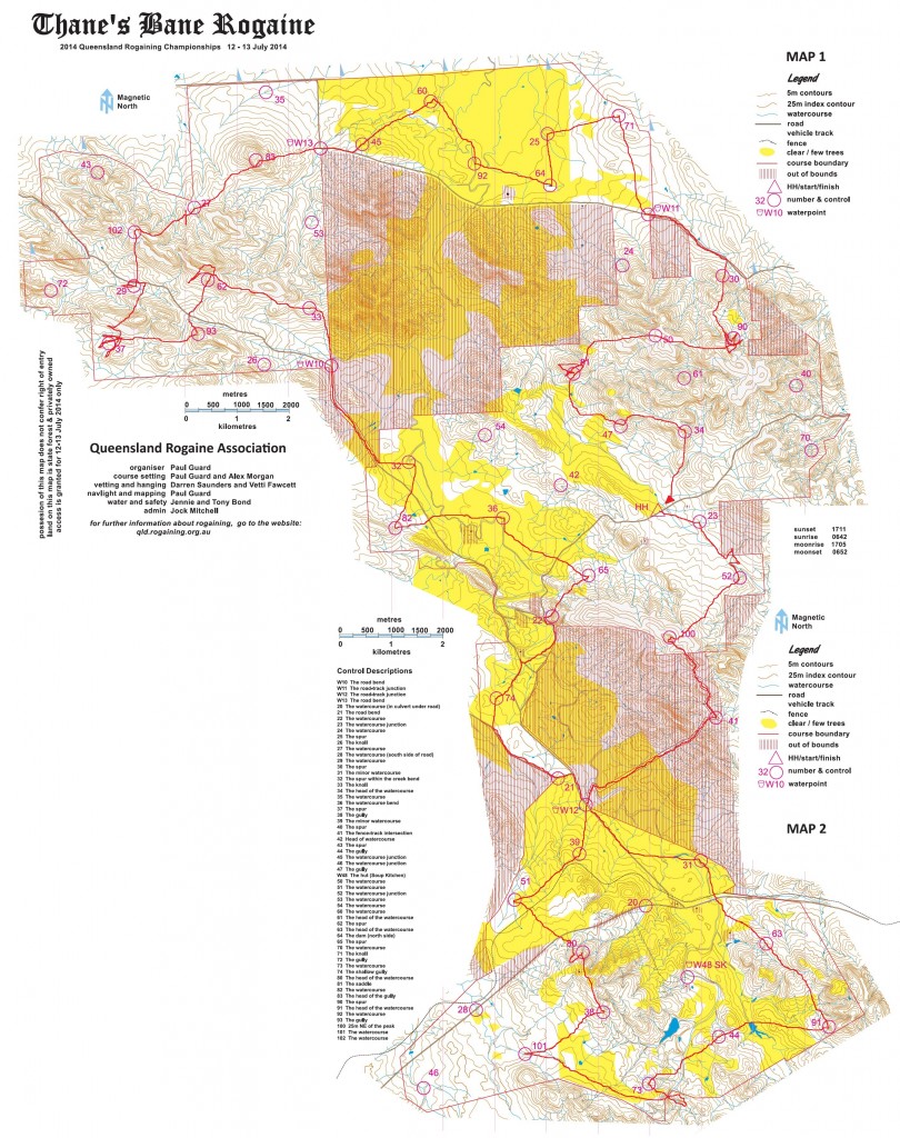 Thanes Banes Rogaine Map Route Choice